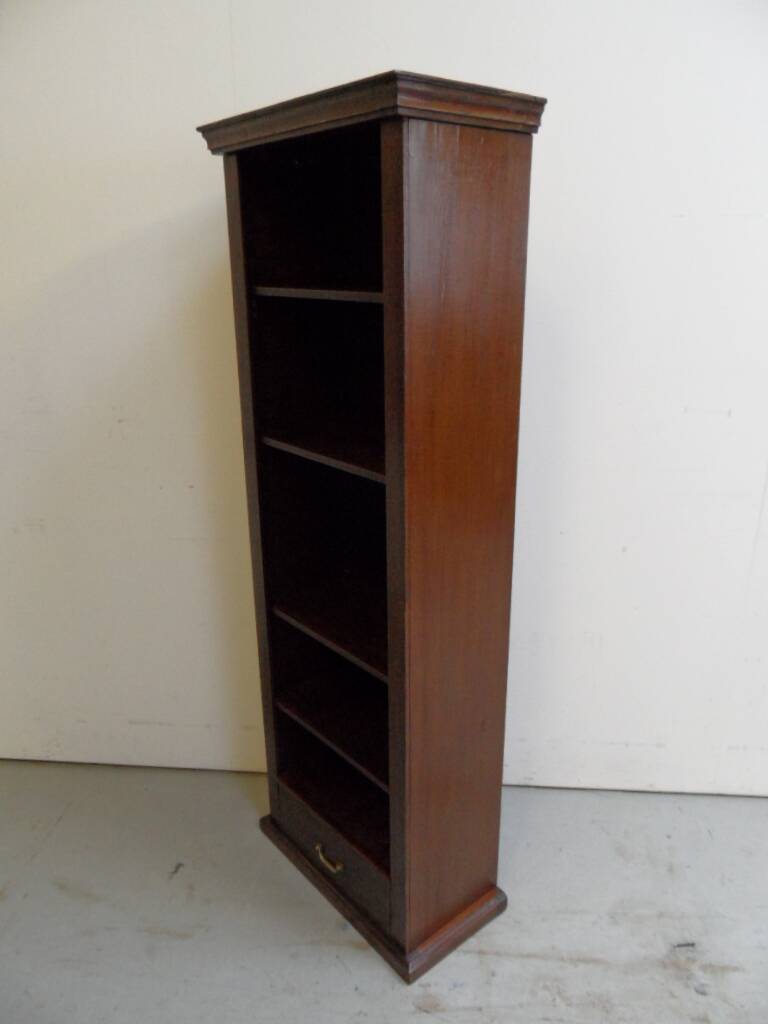 Antique oak open bookcase