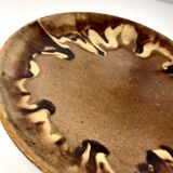 Brown drip glaze ceramic plate