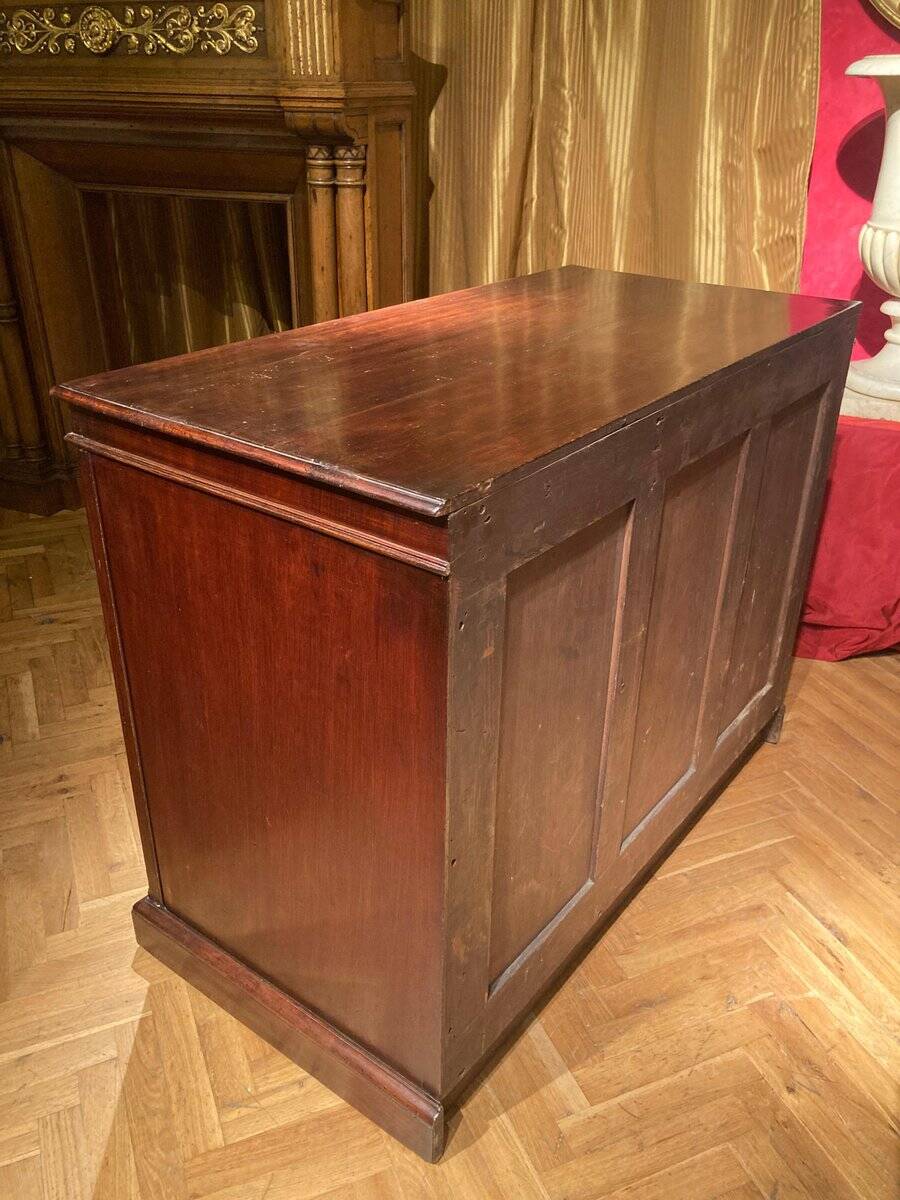 19th Century Italian Empire Mahogany Commode 2-Doors Cabinet