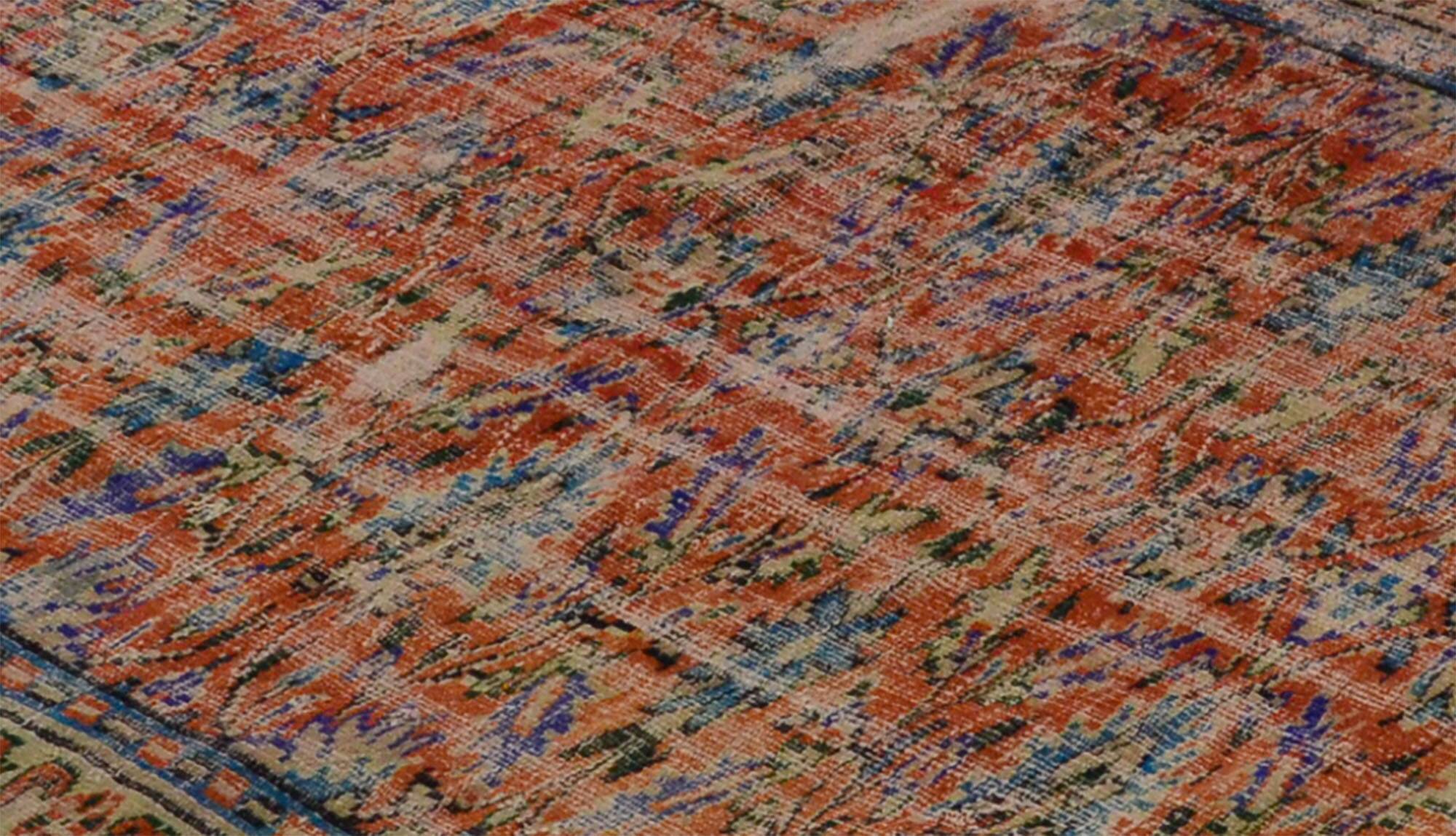 One-of-a-kind turkish handwoven vintage rug - rustic vintage charm 265x 168