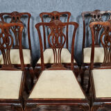 Série de 6 chaises Chippendale en acajou vers 1900