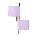 White and brass asymmetrical appliques, with double opaline, France 1950's