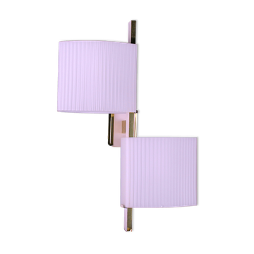 White and brass asymmetrical appliques, with double opaline, France 1950's