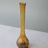 Vintage amber glass bud vase