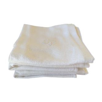 Lot de 7 serviettes en coton monogramme DN