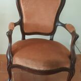 Pair mahogany armchairs end 19th