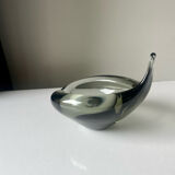 Sculptural Asymmetrical Holmegaard bowl by Per Lutken   Denmark  signed 1957