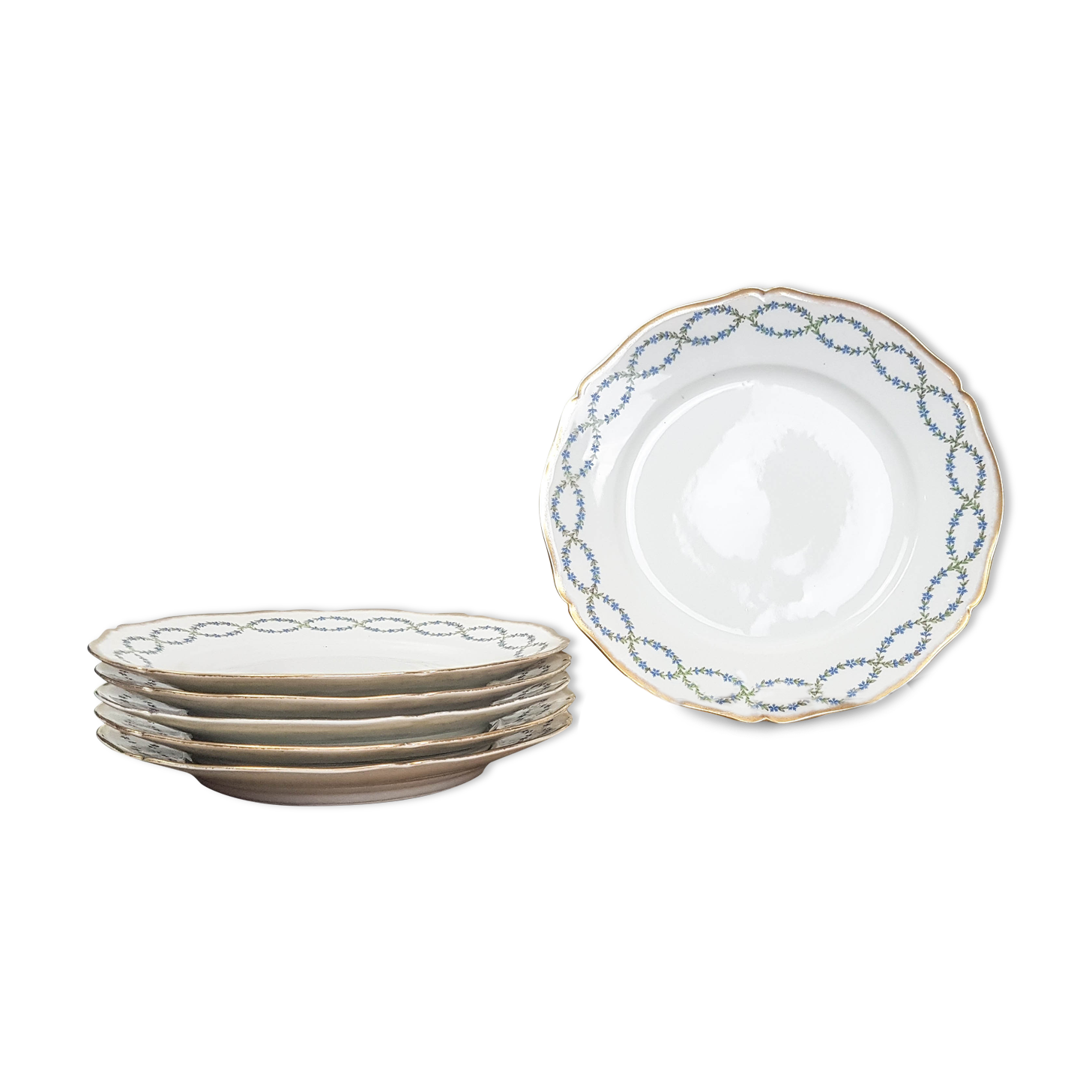 Lot 6 plates dessert Émile BOURGEOIS 1832-1926