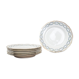 Lot 6 assiettes dessert Émile Bourgeois 1832-1926
