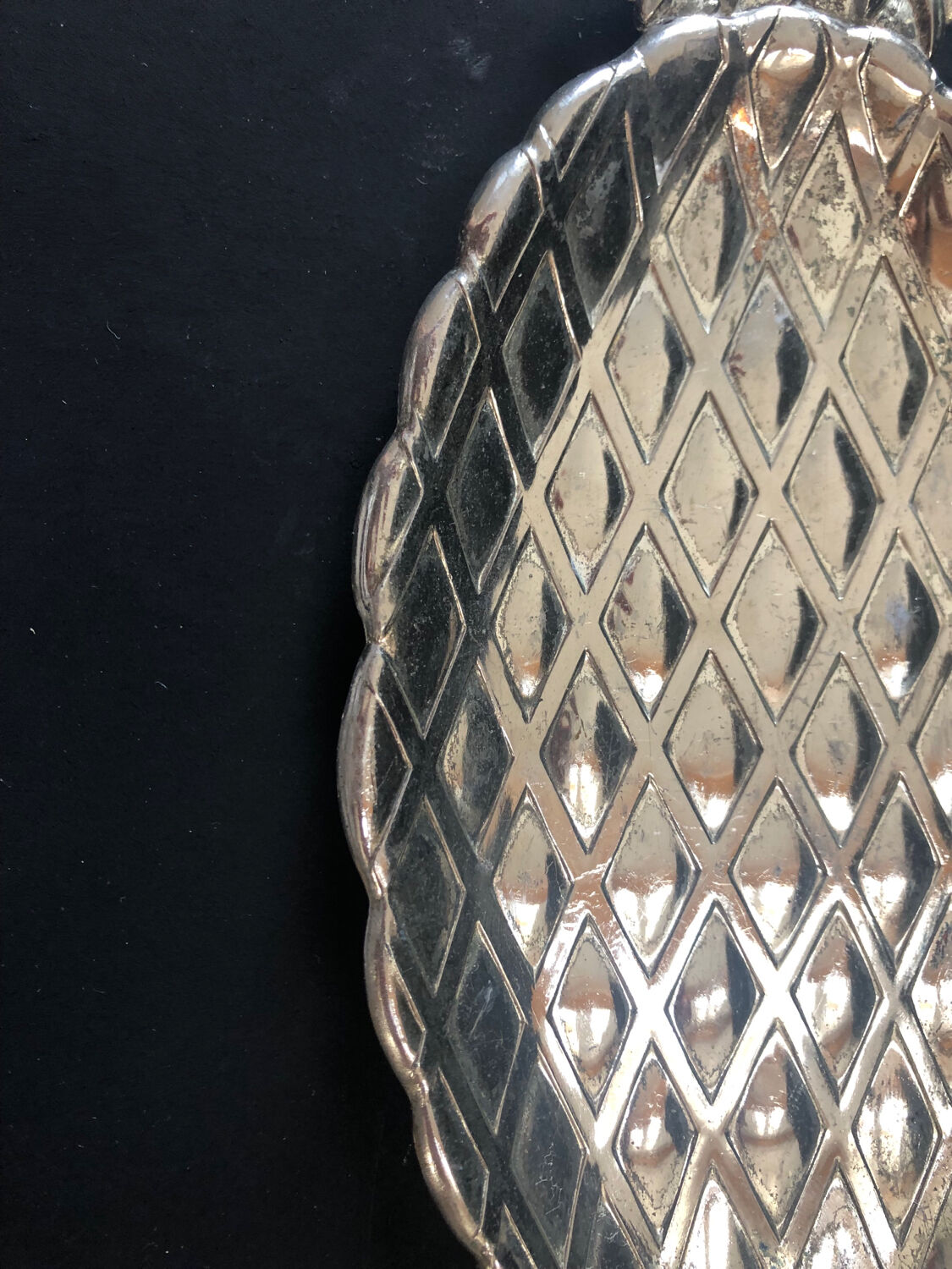 Empty pocket pineapple silver metal '70