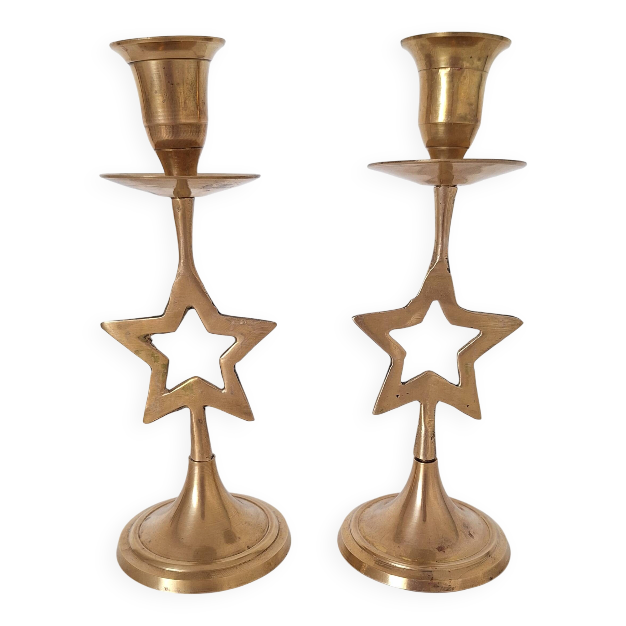 Brass star candlestick