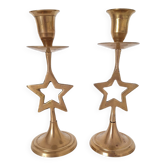 Brass star candlestick