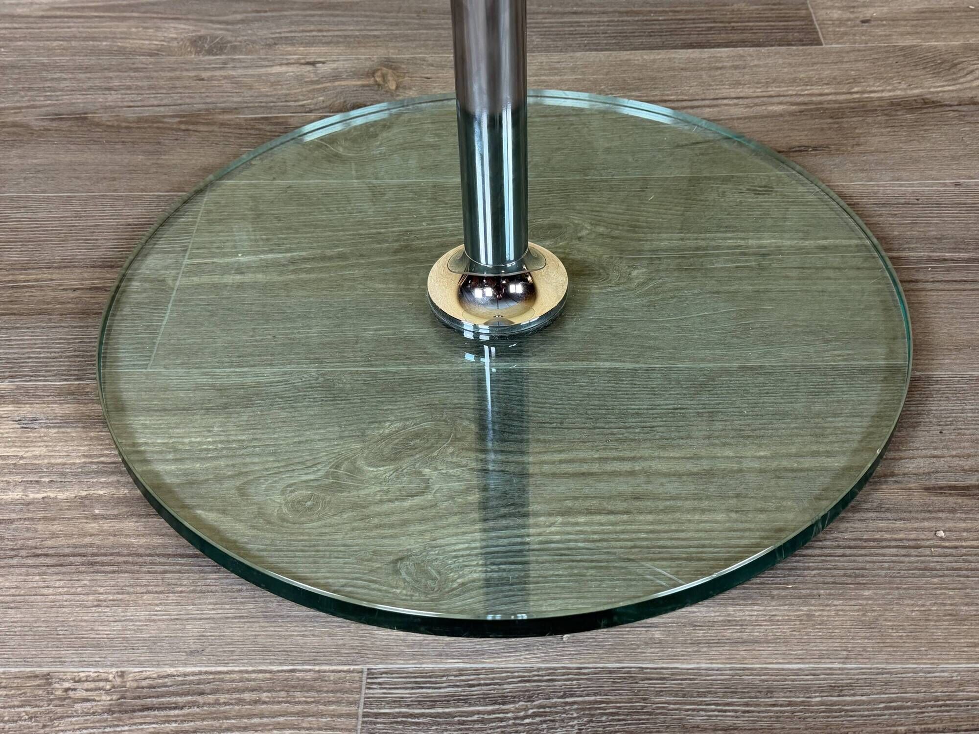 1970s 1980s Coffee Table Side Table in Chrome and Glass Space Age Design