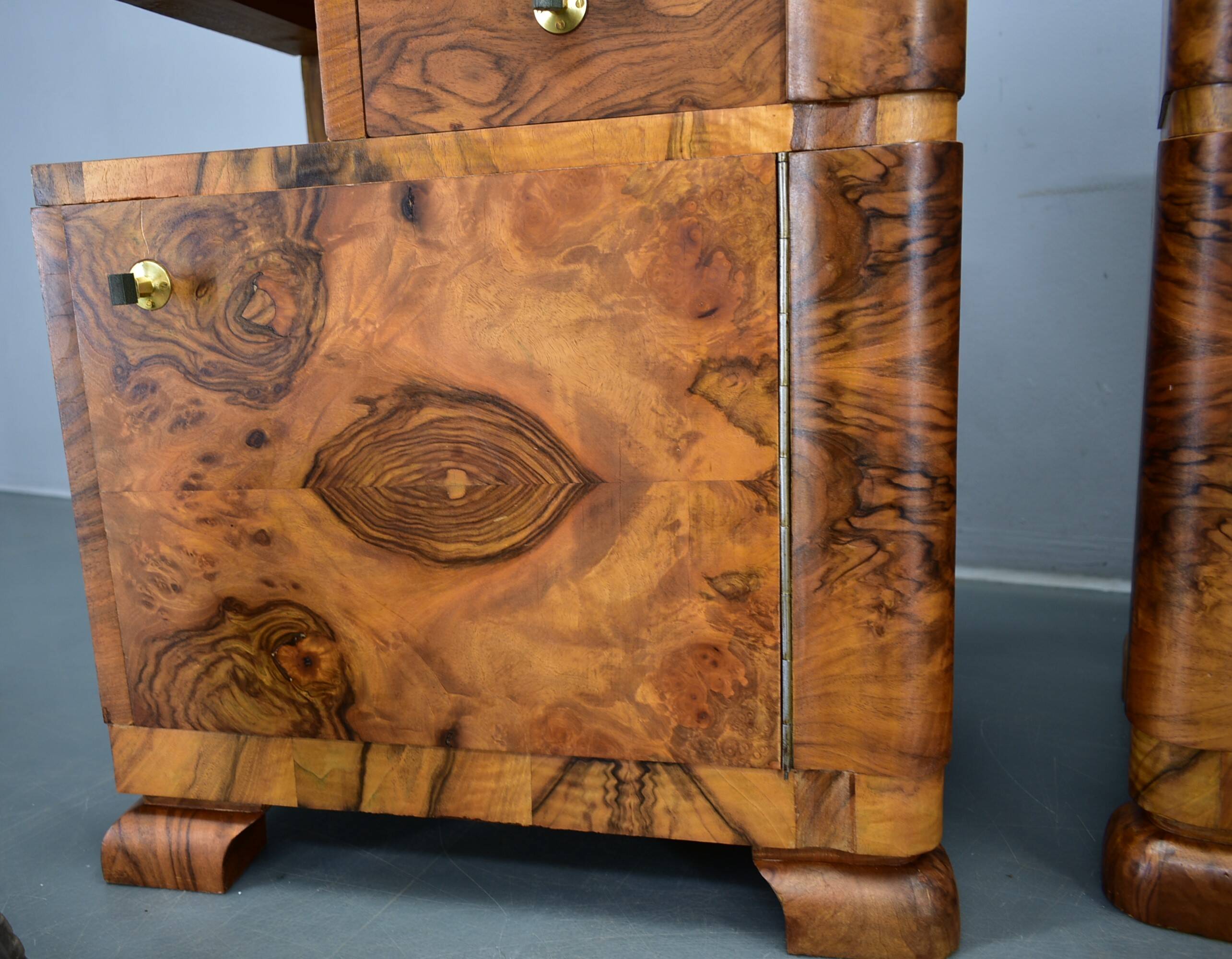 1935s pair of rare art deco bedside tables, Czechoslovakia