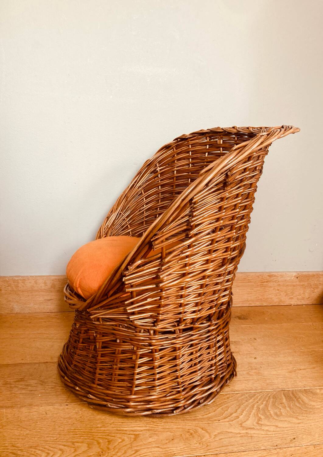 Vintage rattan / wicker armchair for children, 1970s
