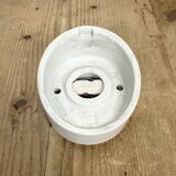 Vintage White Porcelain Wall Light with Milk Glass, 1970s