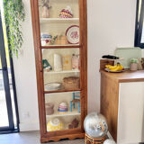 Antique display cabinet, small dresser, antique glass-fronted bookcase.