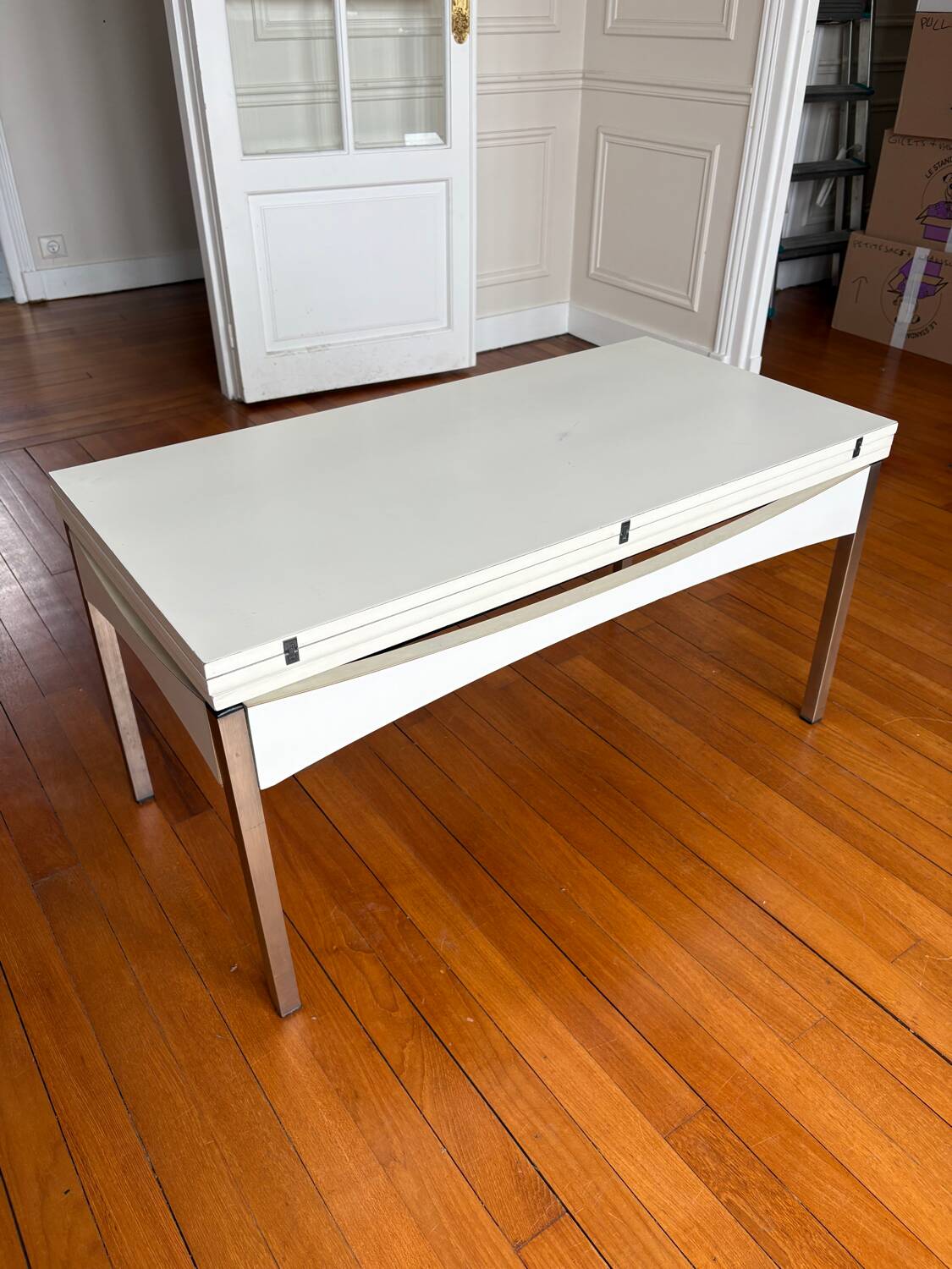 White modular designer coffee and side table by Joseph André Motte.