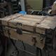 Old travel vintage trunk wood and hardware