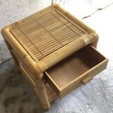 Bamboo nightstand, bamboo bedside table, side table, decoration