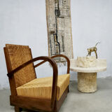Art deco rattan woven British colonial sofa