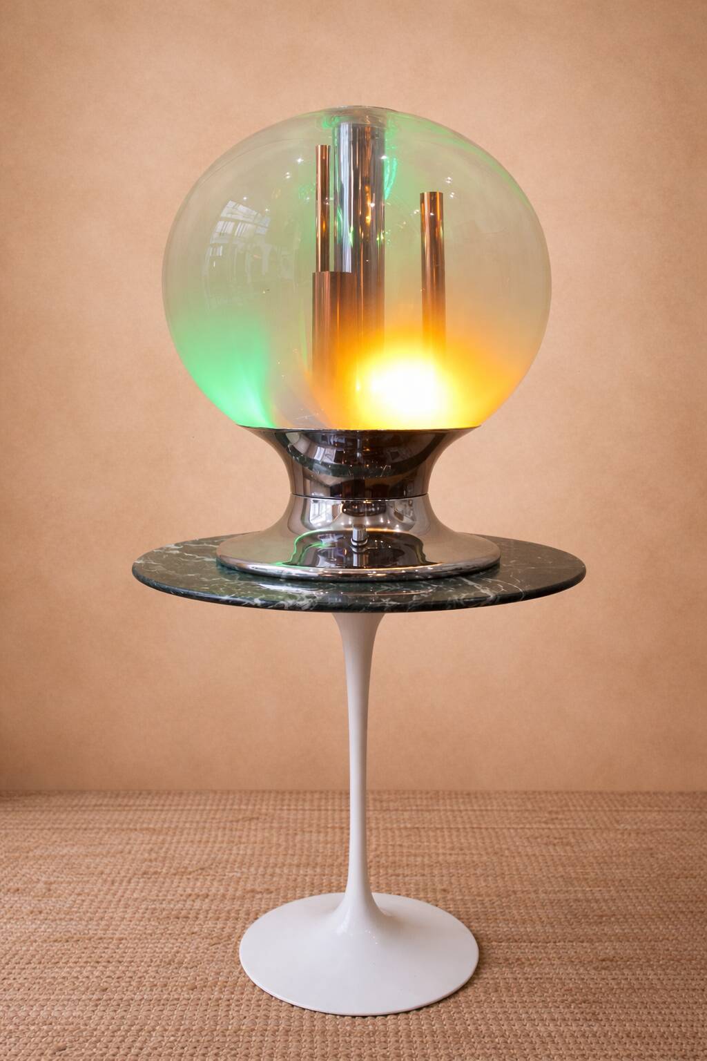 Lampe de Bureau en Verre et Chrome de Selenova, Italie, 1970