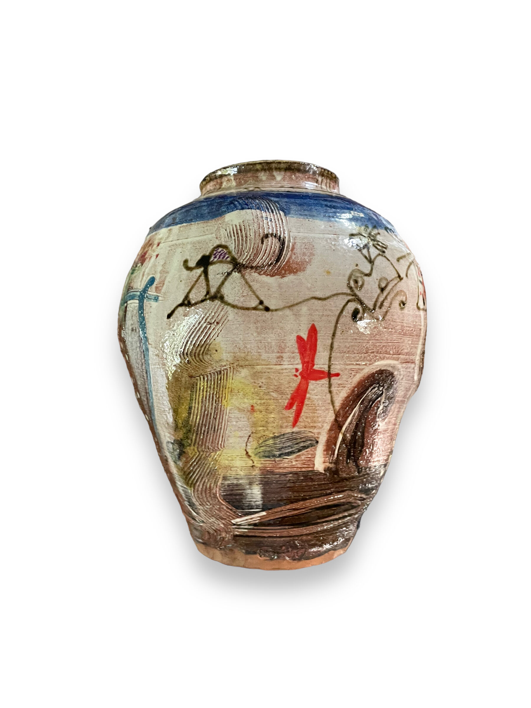 Glazed terracotta vase thierry basile