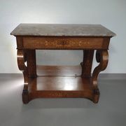 French trumeau / side table 1830s / inlay wood / mirror