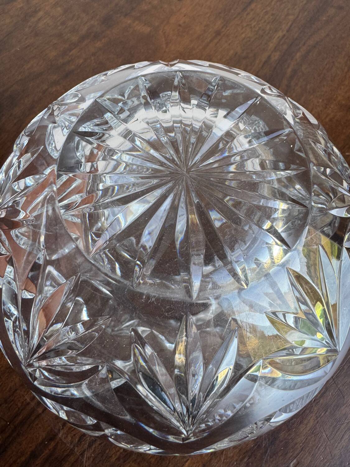 Cut crystal round vase – circa 1950