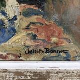 Tableau avec cadre huile sur toile nature morte
