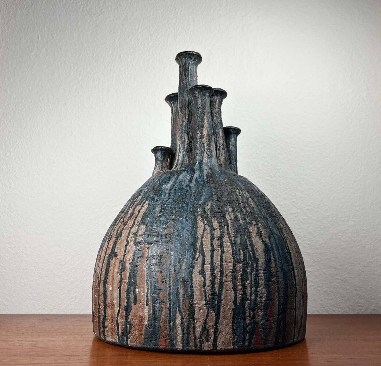 Large Fireplace Vase Studio in Brutalist Mid-Century Ceramic by Gerhard Liebenthron, 1974