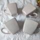 Set of 4 cracked ceramic coffee cups