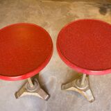Table bistro bar round Formica red