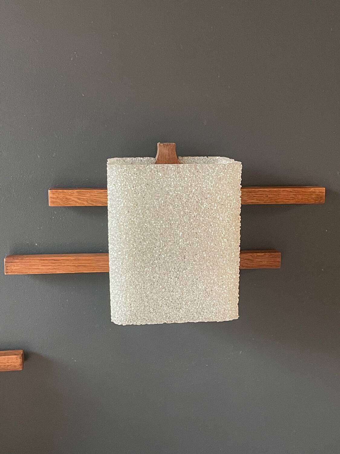 Vintage wood and perspex wall lights