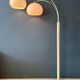 Space Age Dijkstra double arc white mushroom floor lamp