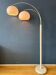 Space Age Dijkstra double arc white mushroom floor lamp