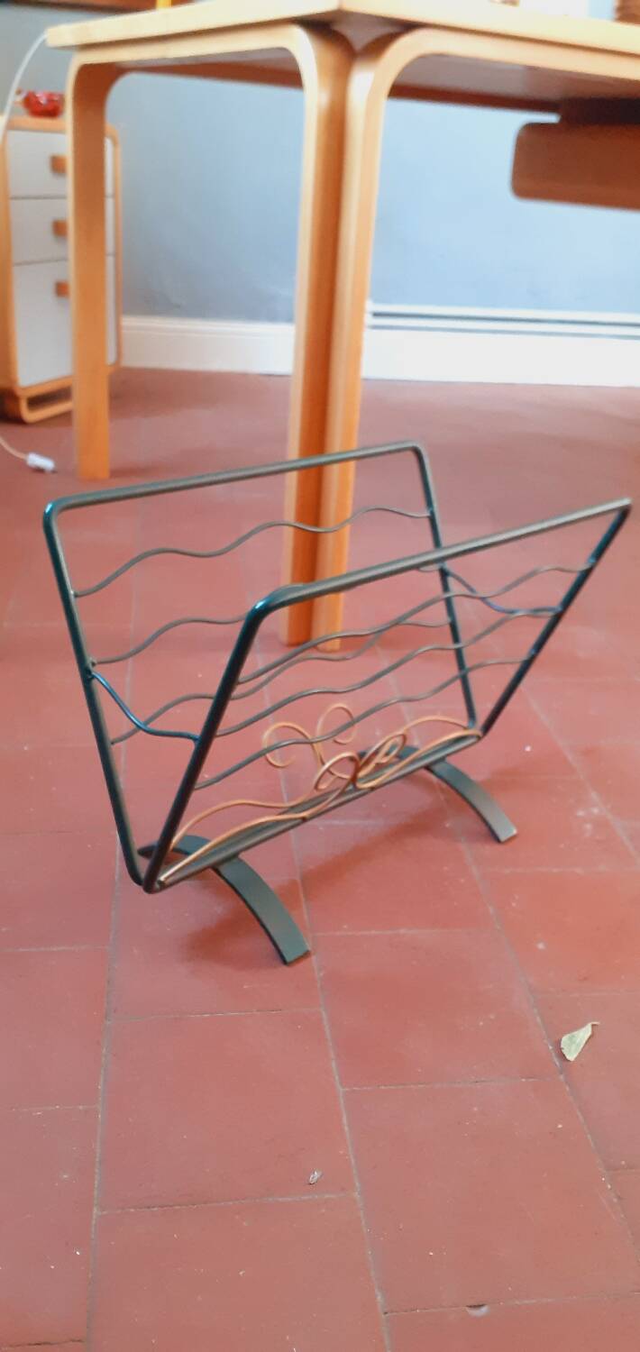 Wrought iron magazine rack from the 1950s