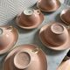 Set of seven pink Villeroy Boch porcelain cups
