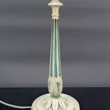 Art Deco wooden lamp painted in white and patinated blue, France, Circa 1920