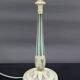 Lampe en bois Art Déco peinte en blanc et bleu patiné, France, Circa 1920