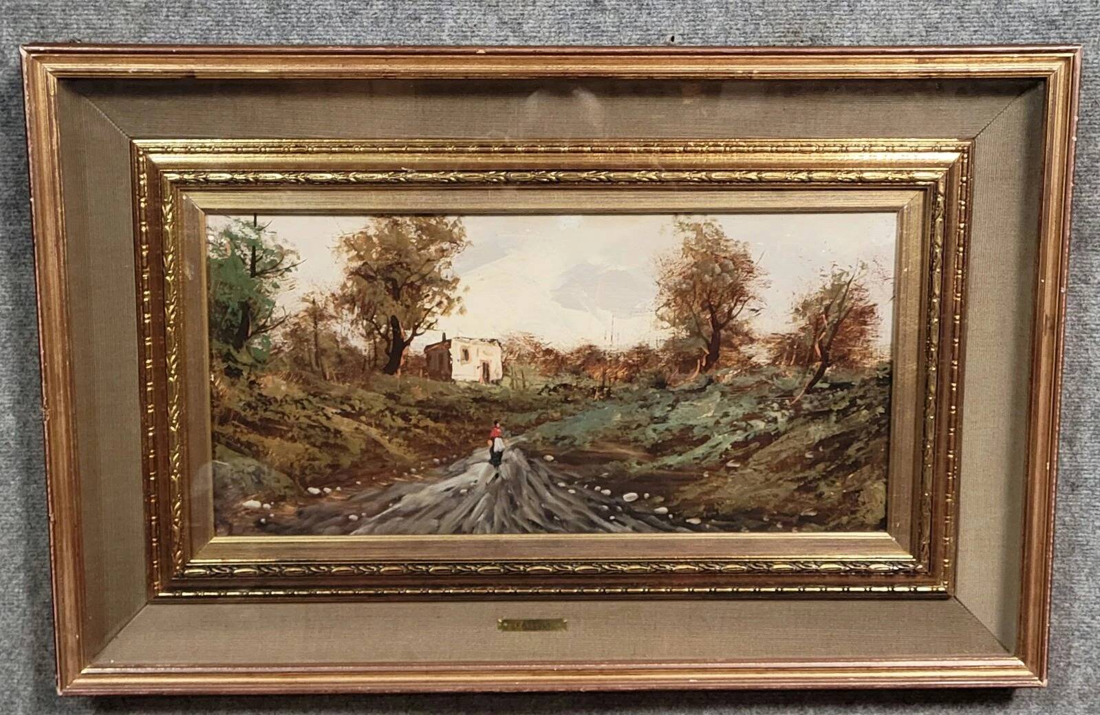 Favelli Flavio: Oil painting on panel "animated landscape"