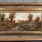 Favelli Flavio: Oil painting on panel "animated landscape"