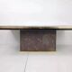 70s Brutalist Coffee Table in Brass, Bronze and Stone