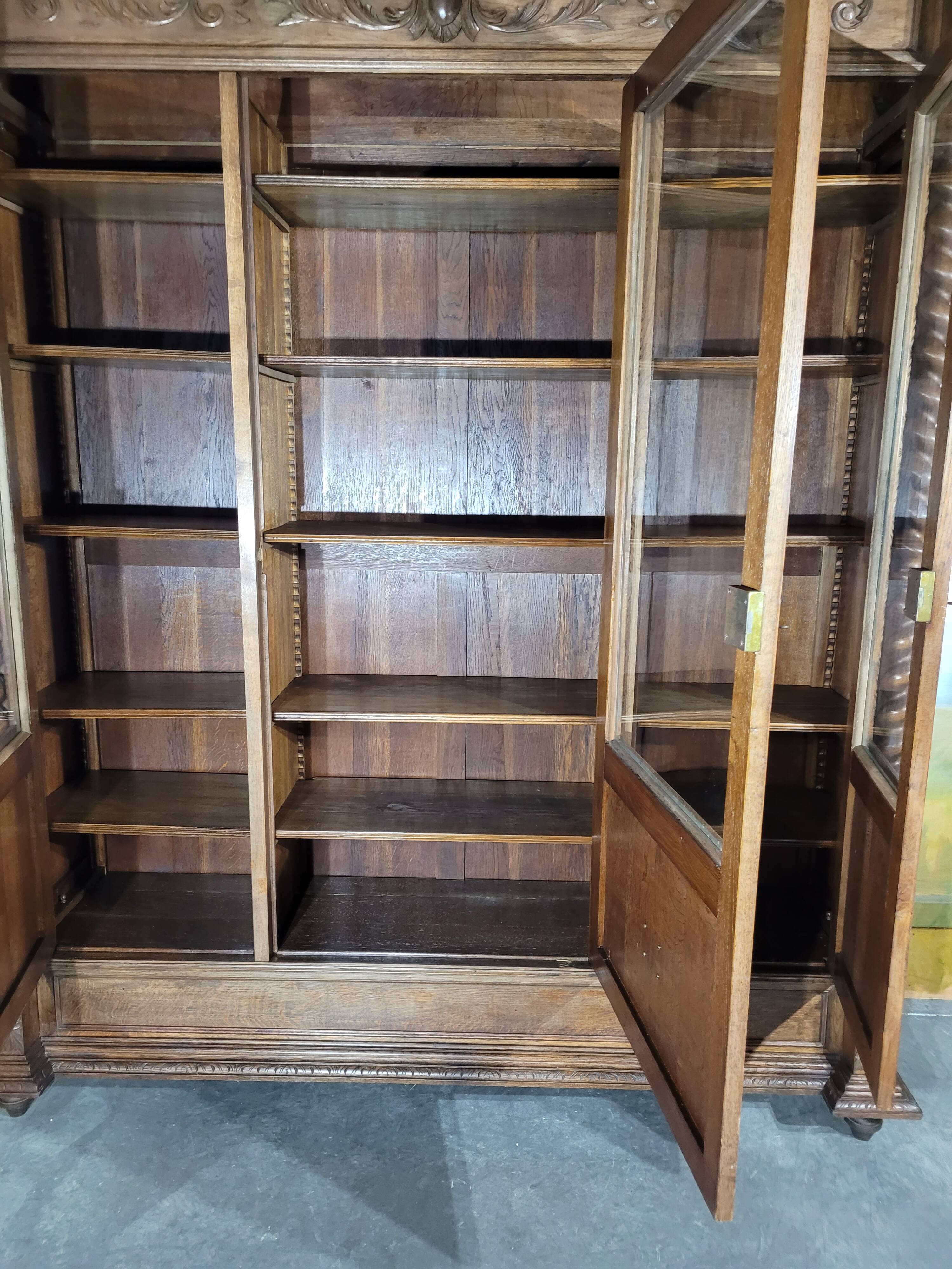 Large solid oak library