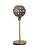 Table lamp with a vintage globe and a black base