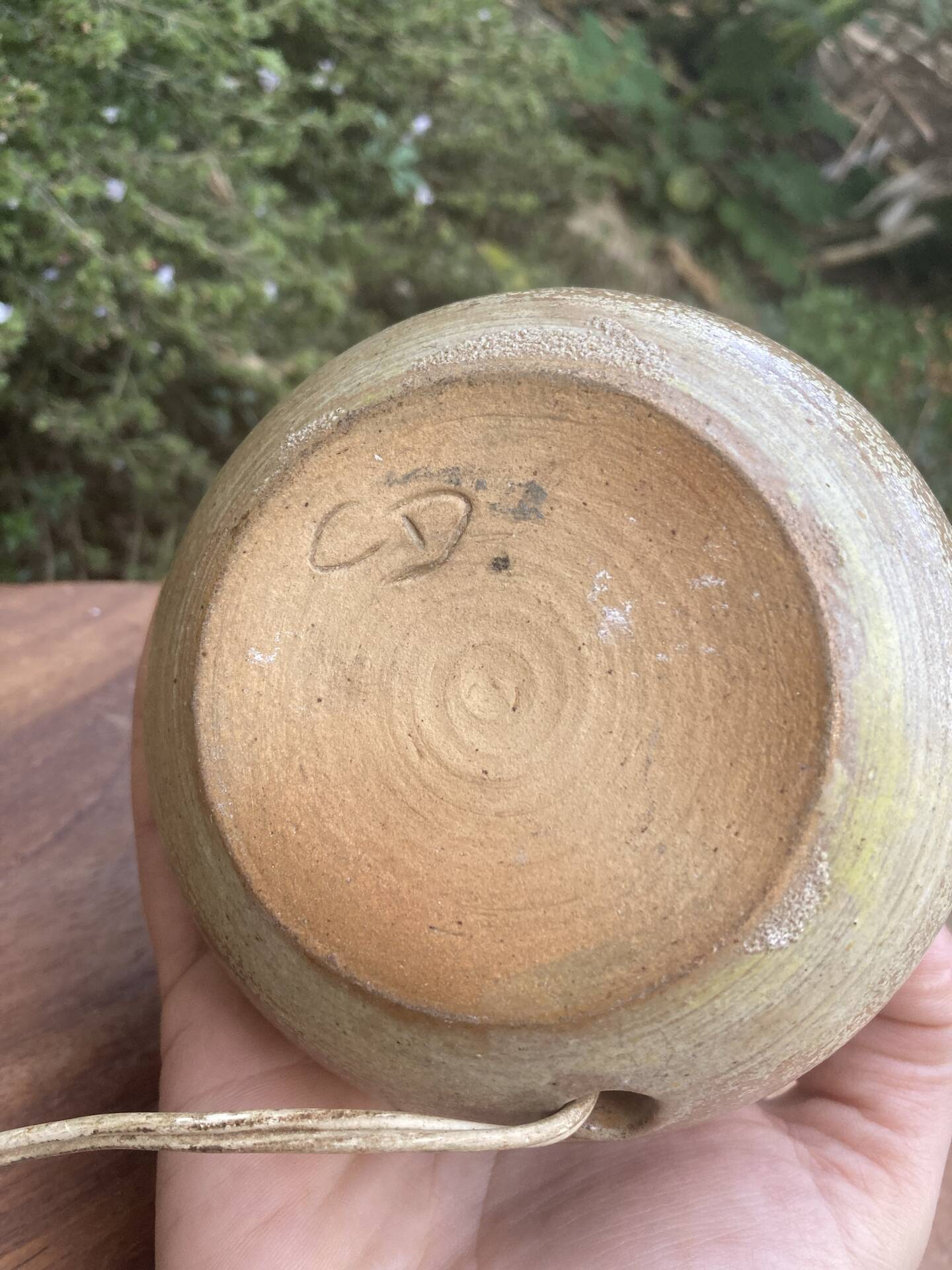 Ceramic bedside lamp signed