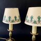Brass lamp, 2 M new fabric cable, painted lampshade