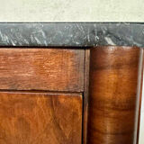 Art Deco curved chest of drawers in walnut