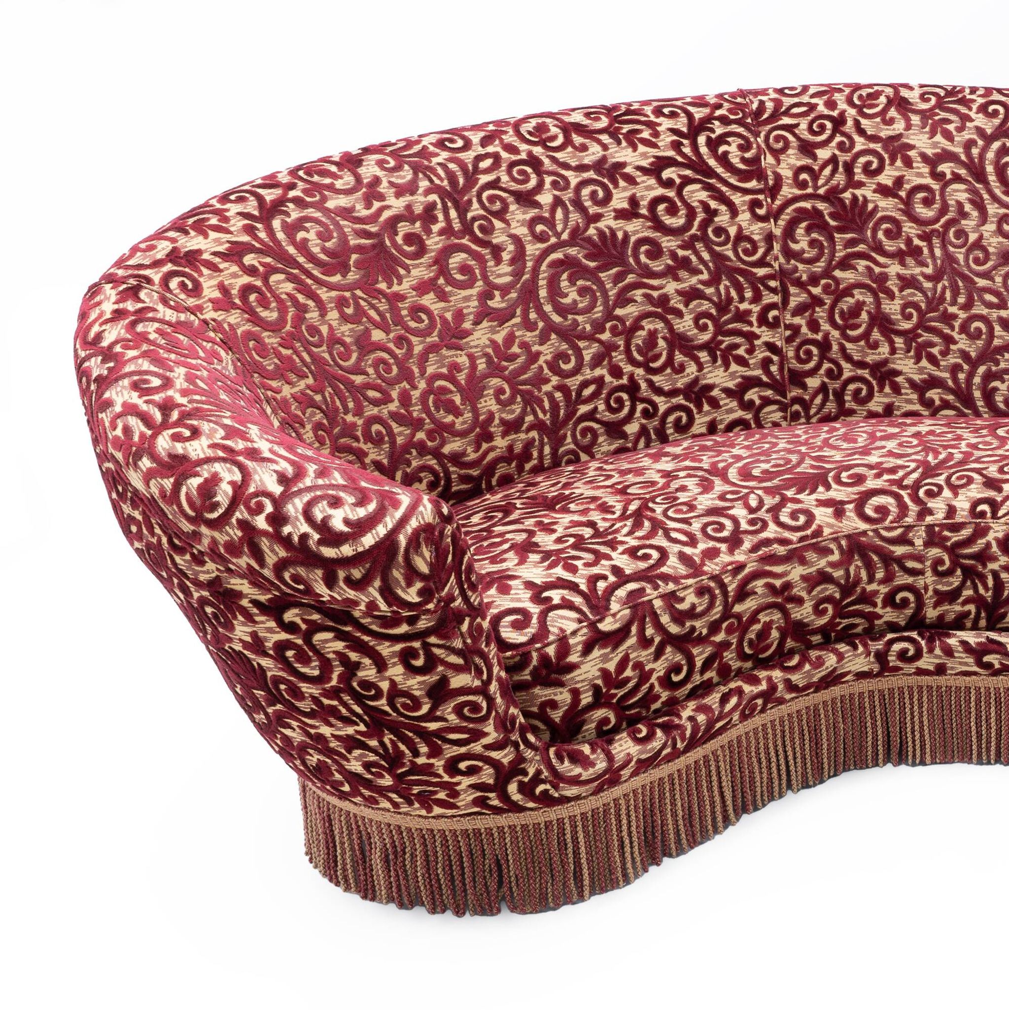 Mid-century Domus Italian Curved Sofa by Federico Munari 1950s