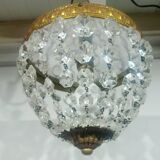 1-light bronze and crystal ceiling light